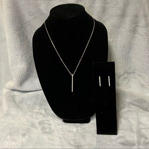 Gold and crystal necklace and earring set